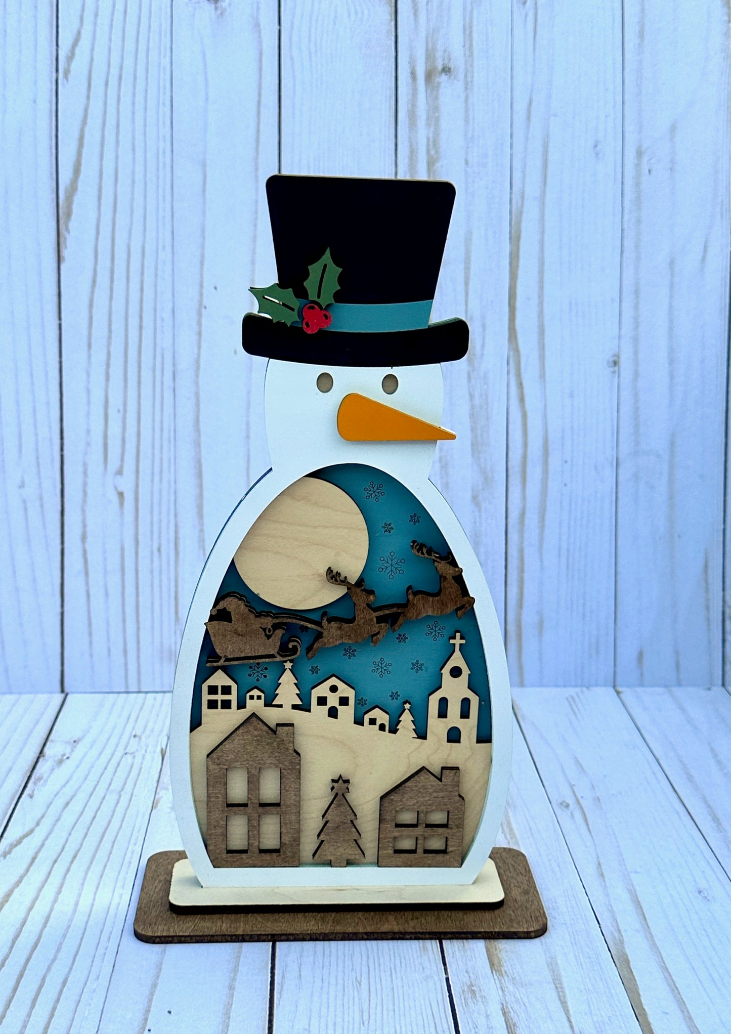Santa Snowman Scene