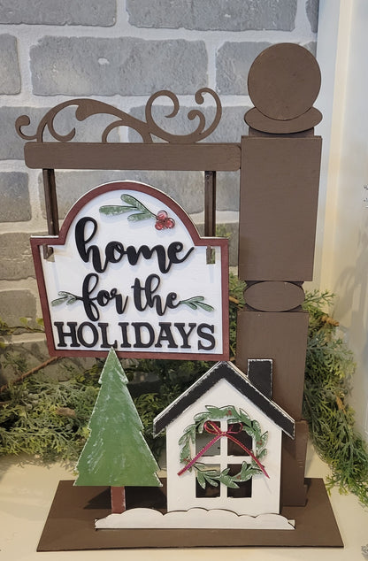 Holiday Interchangeable Sign and Post