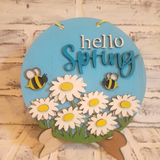 Hello Spring w/bees and Daisies