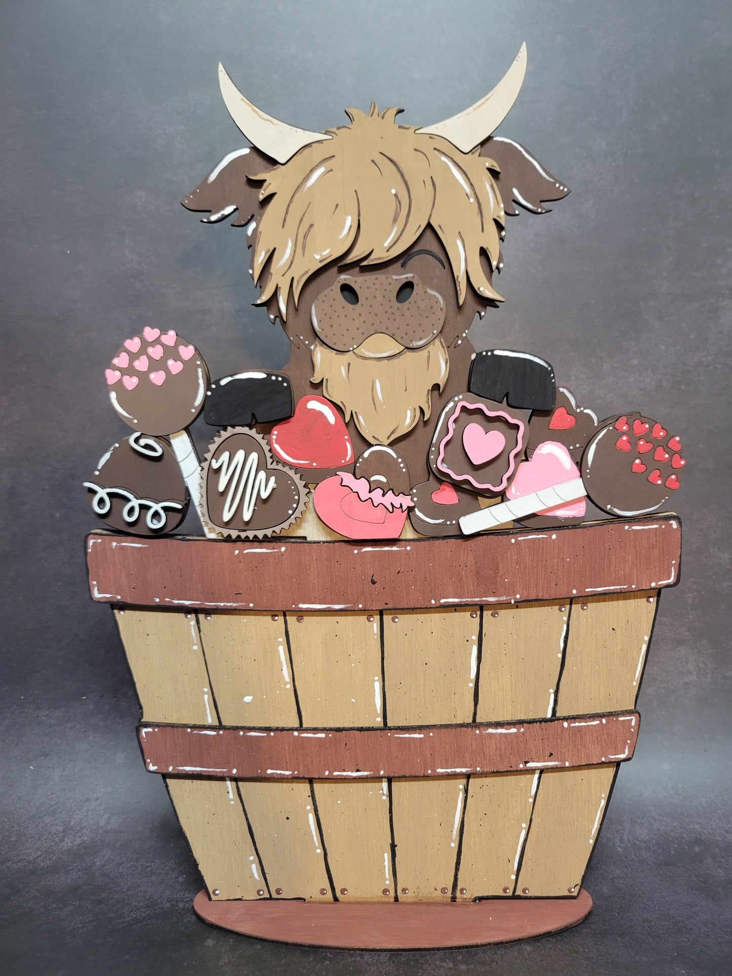 Highland Cow and Basket