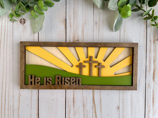 He is Risen Round Rectangle