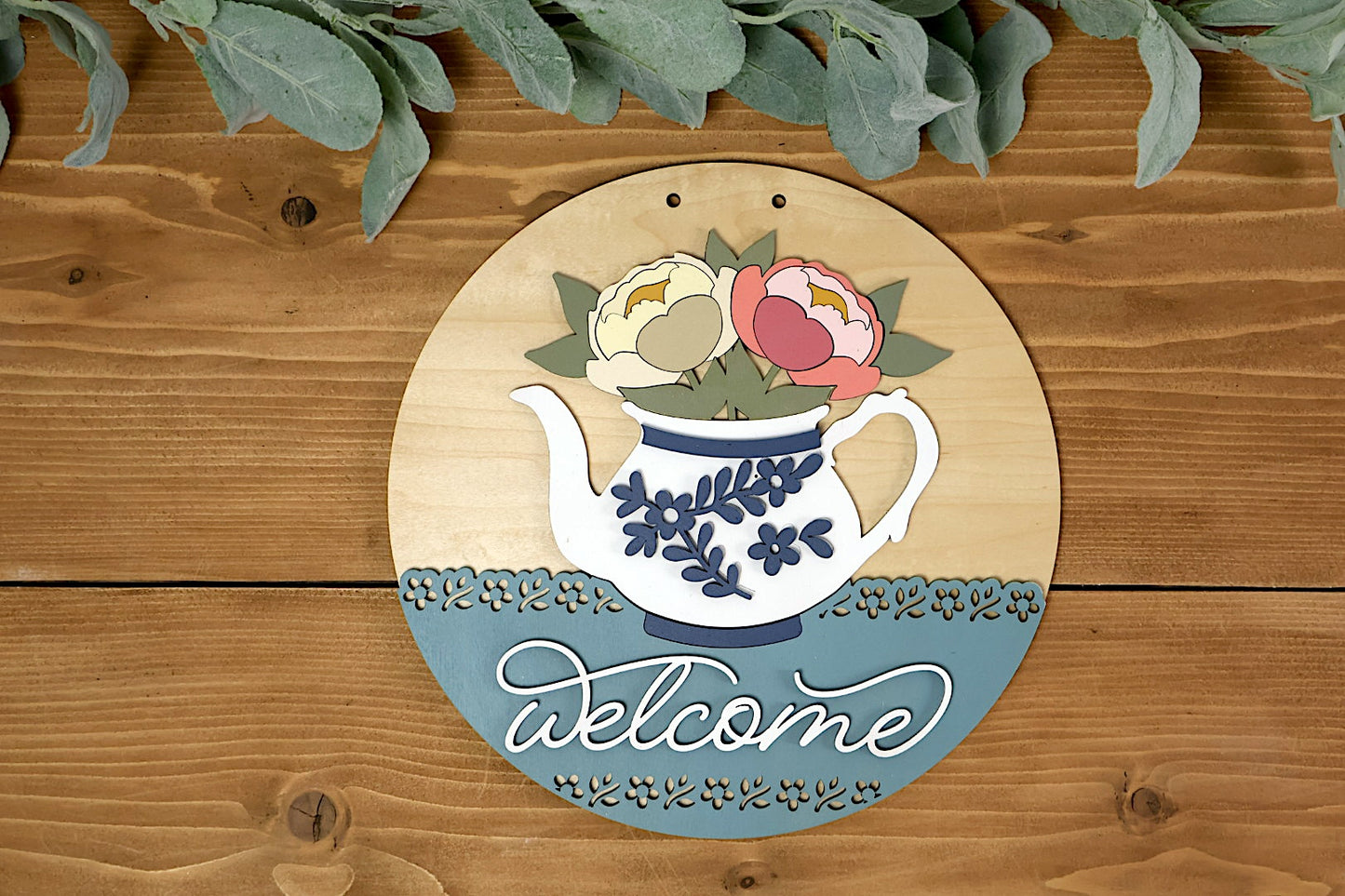 Peony Teapot Round