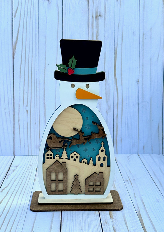 Santa Snowman Scene